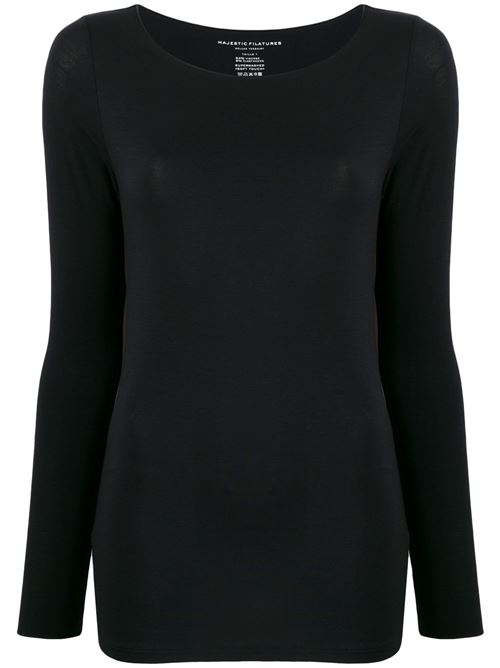 T-shirt donna manica lunga blu MAJESTIC FILATURES | M001FTS005003